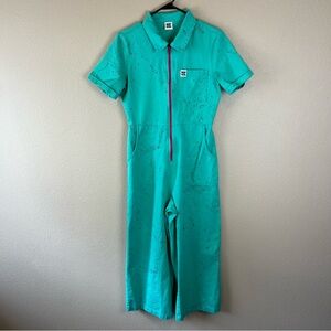 Lucy & Yak boilersuit jumpsuit green black splattered